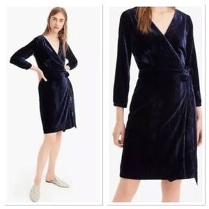 Jcrew Drapey Velvet Wrap Dress